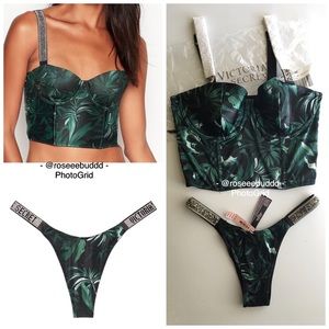 🤩🌴VS Very Sexy Shine Strap Bra Top & Panty Set